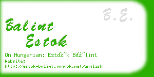 balint estok business card